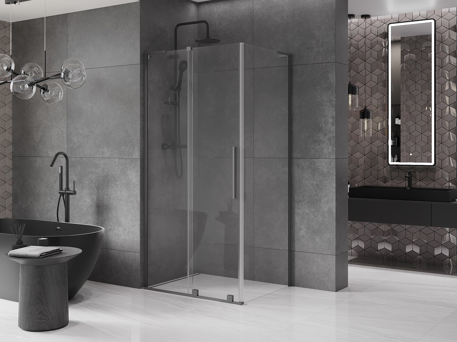 Mexen Velar L kabina prysznicowa rozsuwana 110 x 70 cm, transparent, gun metal - 871-110-070-03-95